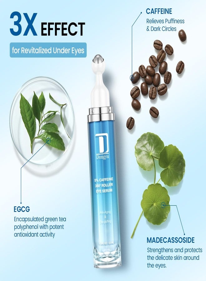 Dongyu Eye Cream for Dark Circles: Korean Caffeine Eye Cream Daily Morning Skincare - Puffy Eyes Treatment for Beauty Enthusiasts (Blue) - Image 3